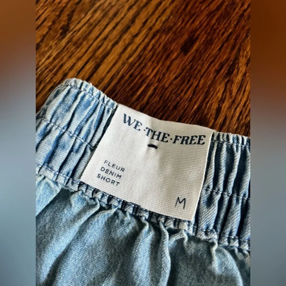 M Free People Jean Shorts We The Fleur Denim Light Blue